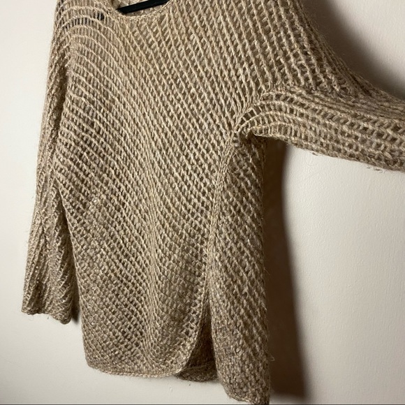 Eileen Fisher Open Knit Mohair Wool Blend Coastal Grandma Beachy Sweater Small - Picture 3 of 6